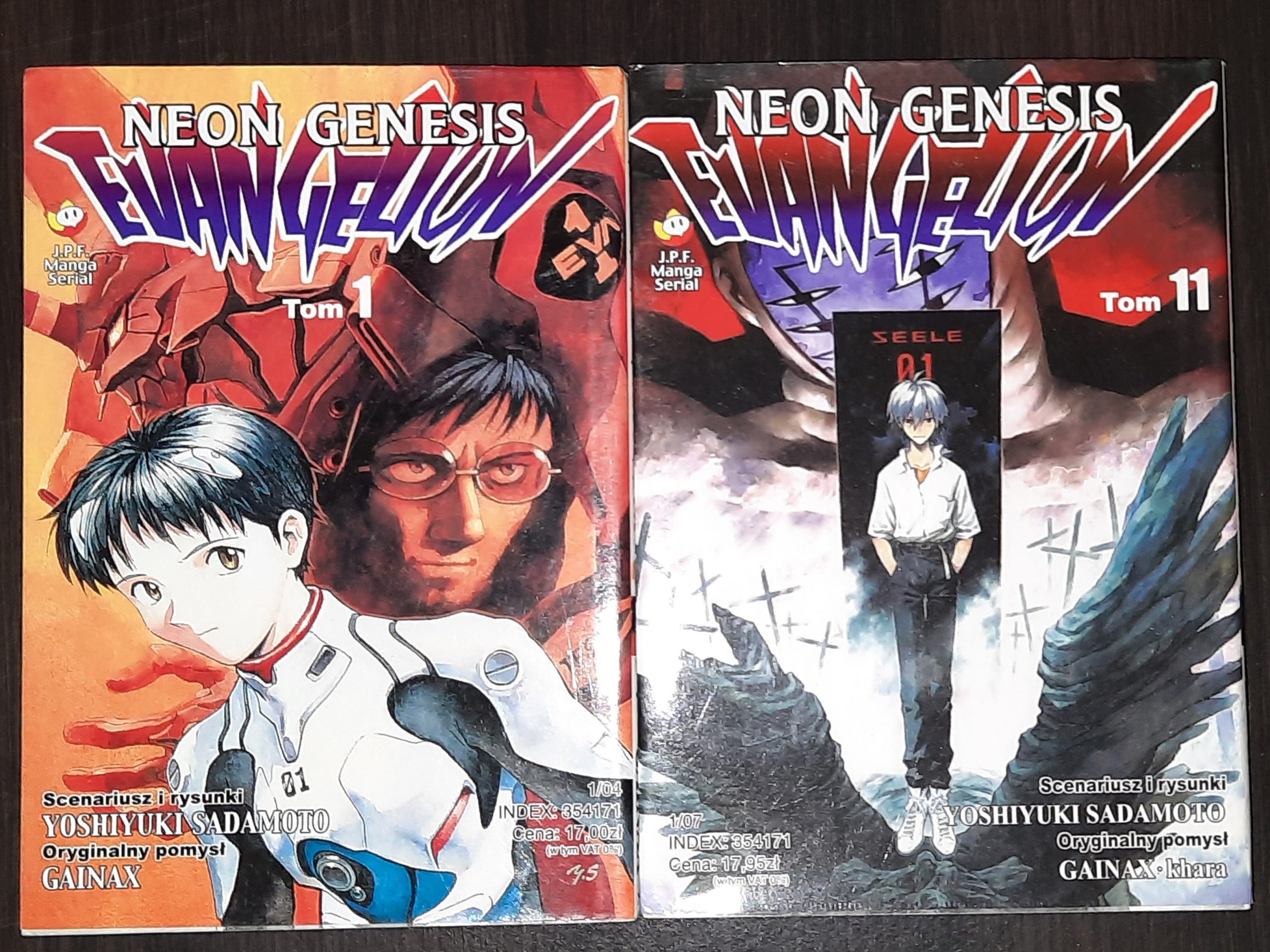 6. Neon Genesis Evangelion – okładka tomu 1 i 11 – Yoshiyuki Sadamoto – zdjęcie autorki tekstu
